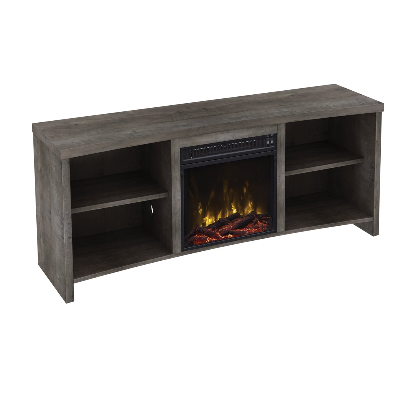 Shelter Cove TV Stand for TVs up to 65" with Electric Fireplace, Valley Pine