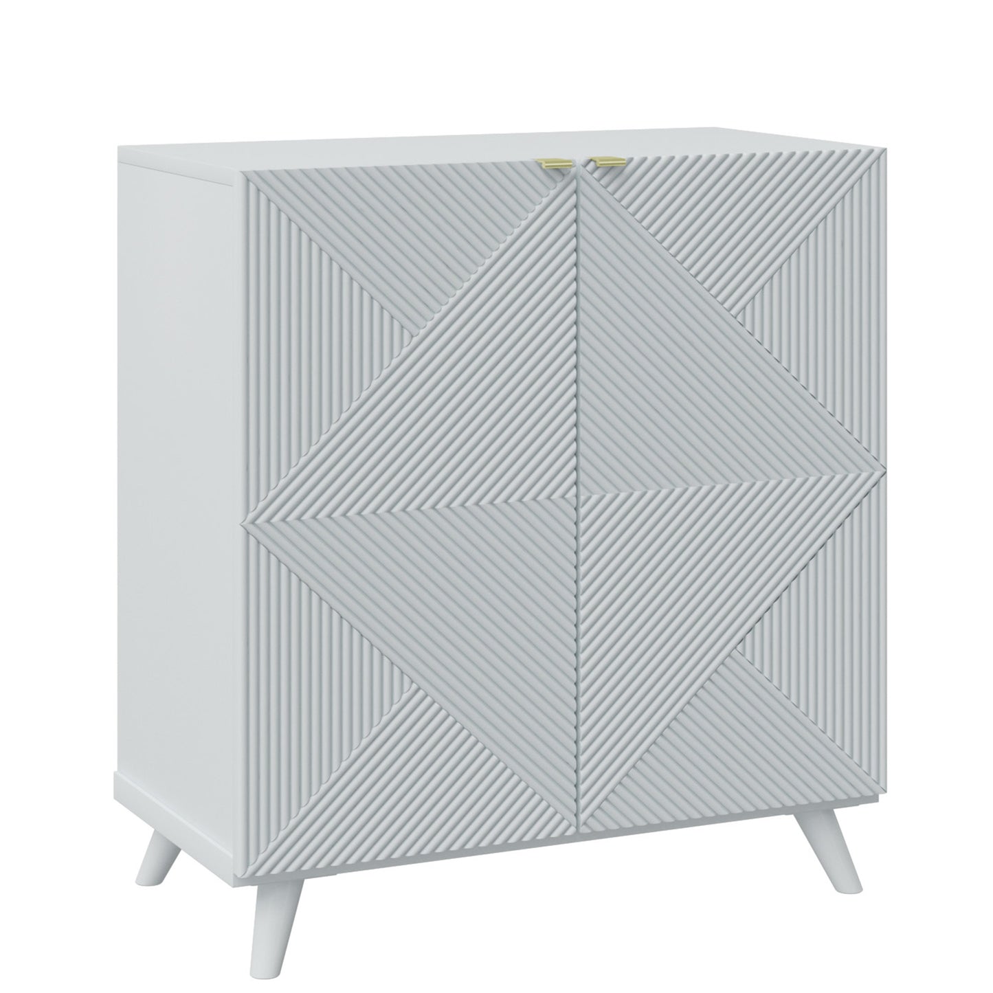 Accent Cabinet with Geometric Pattern Doors