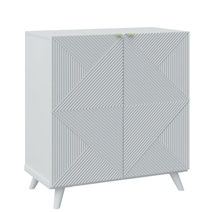 Accent Cabinet with Geometric Pattern Doors