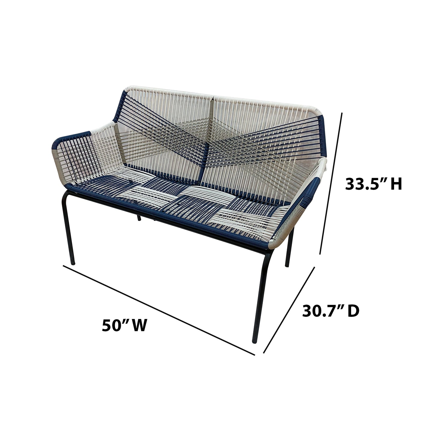 TK Classics Wrapped Rope Outdoor Loveseat for 2 People