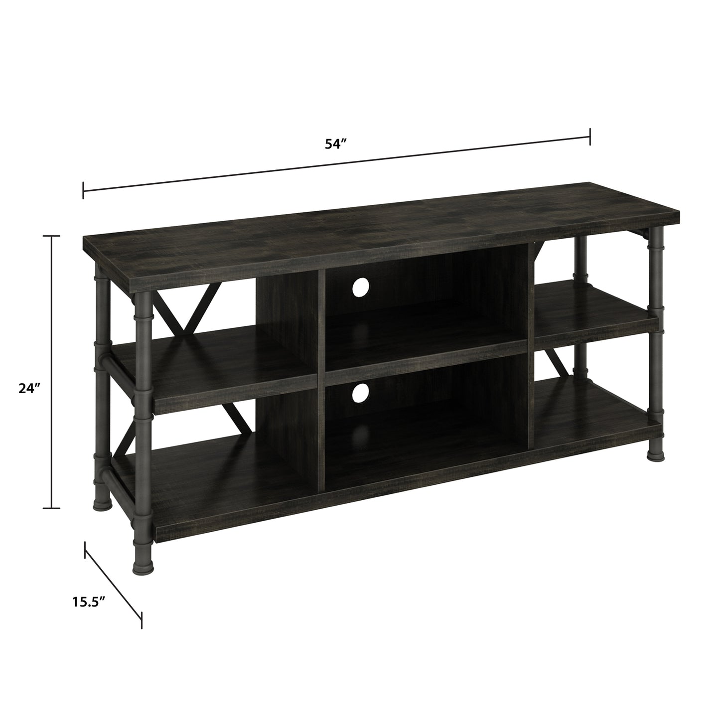 Irondale Open Architecture TV Stand for TVs up to 60 inches, Autumn Driftwood