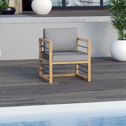 TK Classics Aluminum Outdoor Club Chair with Cushions