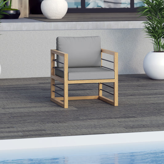 TK Classics Aluminum Outdoor Club Chair with Cushions