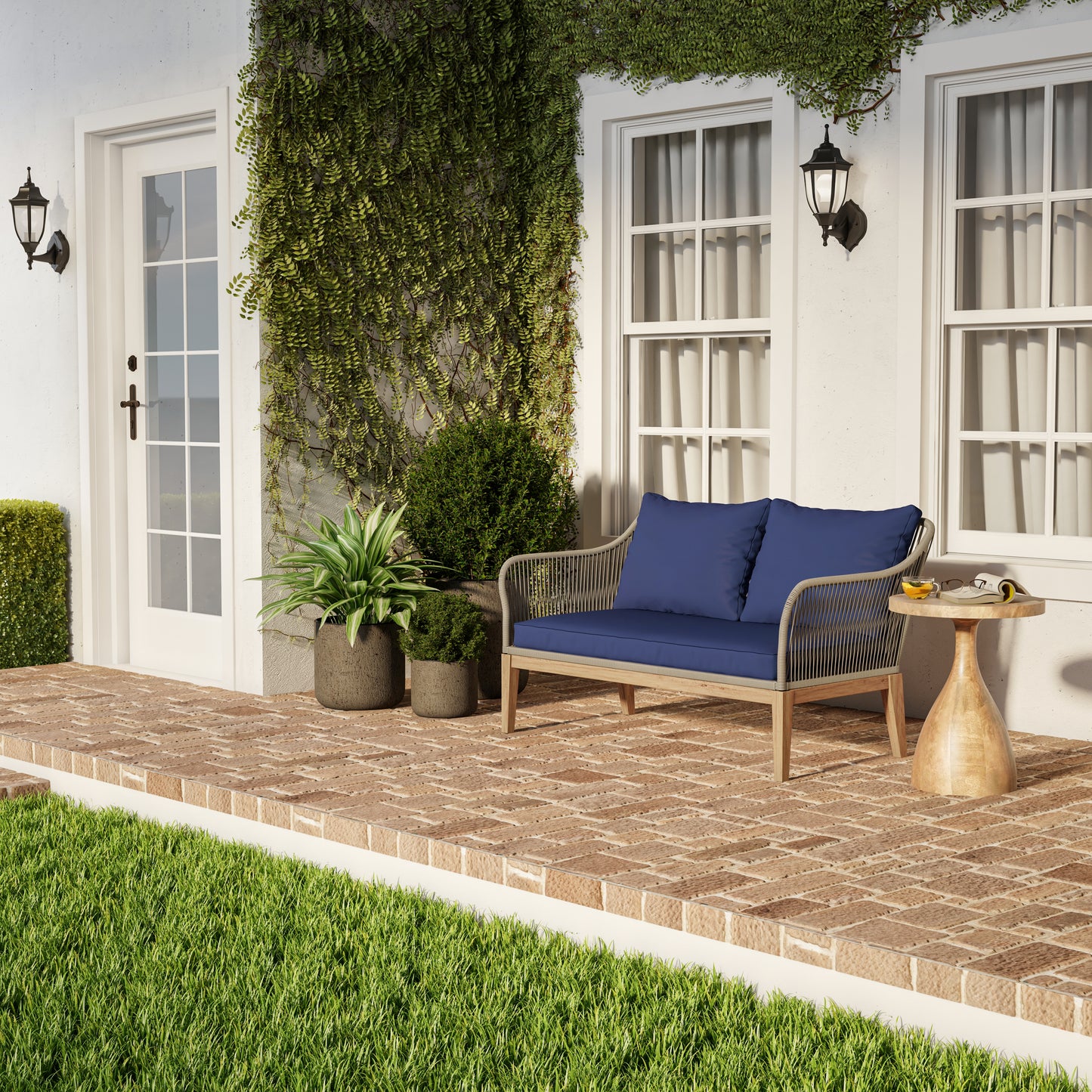 TK Classics Outdoor Loveseat for 2 People with Cushions