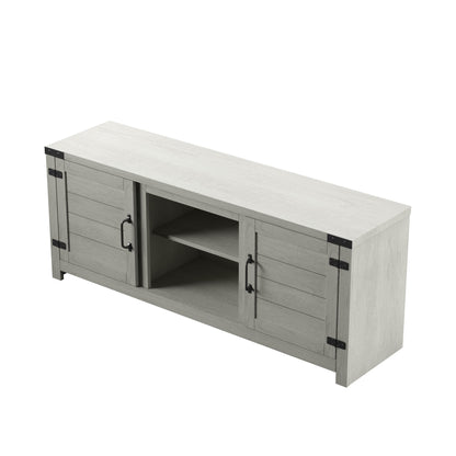TV Stand for TVs up to 65" with Planked Doors and Nail Head Details