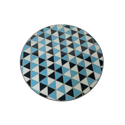 TK Classics 3 Piece Outdoor Dining Set with Geometric Mosaic Tabletop, 24”W