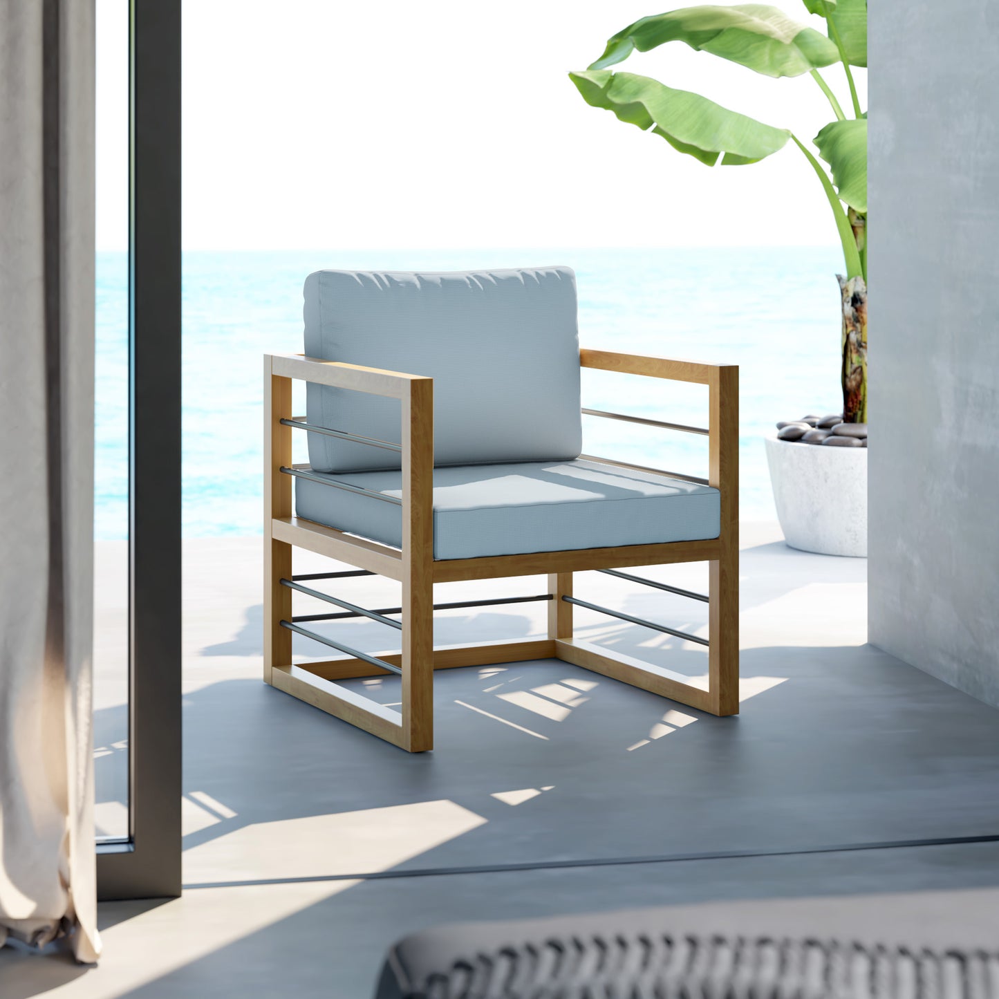 TK Classics Aluminum Outdoor Club Chair with Cushions