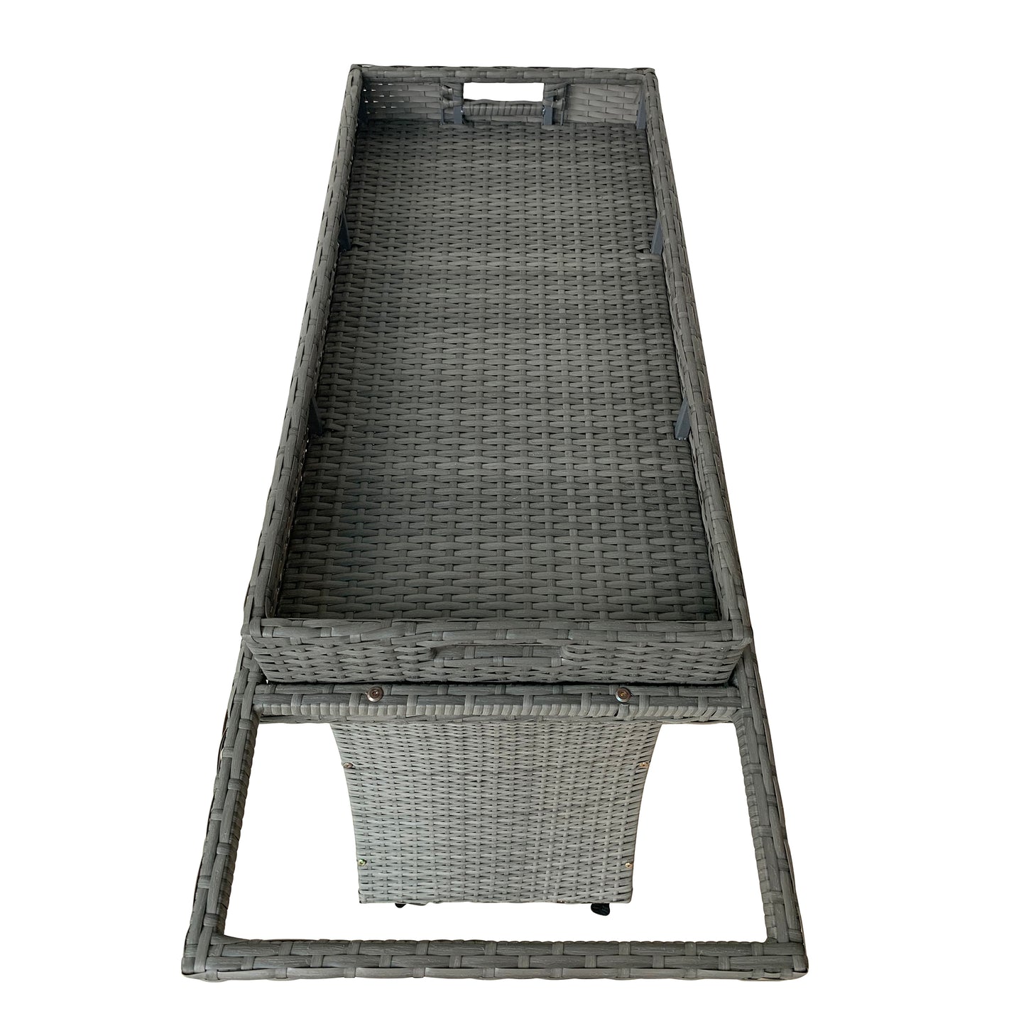 TK Classics Outdoor Wicker Bar Cart with Serving Tray