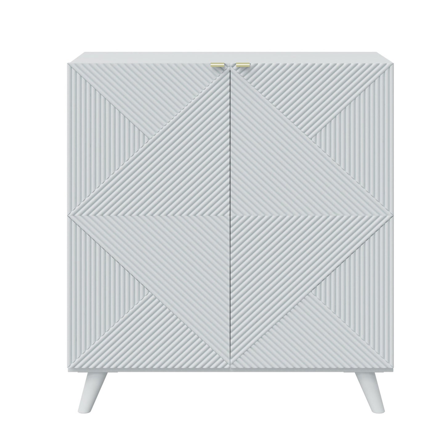 Accent Cabinet with Geometric Pattern Doors