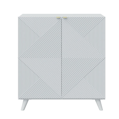 Accent Cabinet with Geometric Pattern Doors