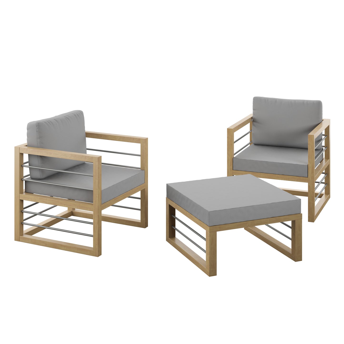 TK Classics 3 Piece Aluminum Outdoor Conversation Set