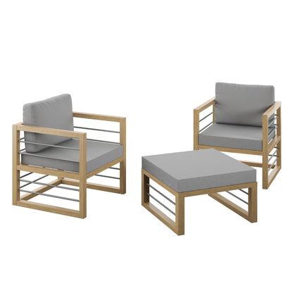 TK Classics 3 Piece Aluminum Outdoor Conversation Set