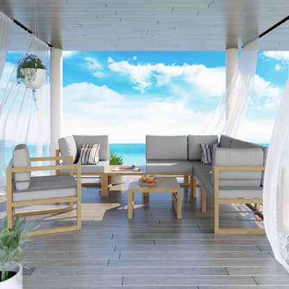 TK Classics 8 Piece Aluminum Outdoor Conversation Set