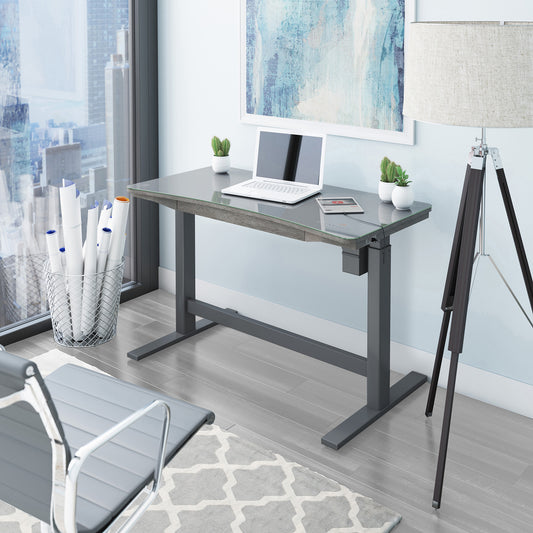 Tresanti Barnes  Adjustable Height Desk, Weathered Gray