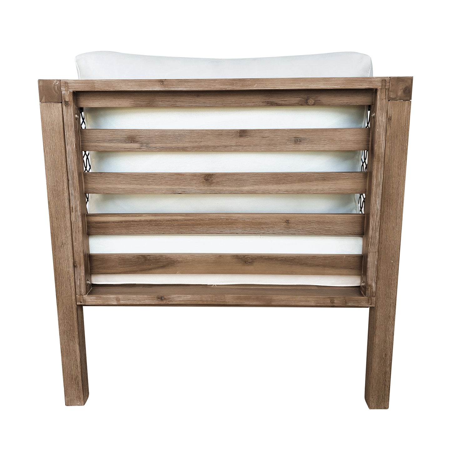 TK Classics Outdoor Acacia Club Chair with Black Wicker and Cushions