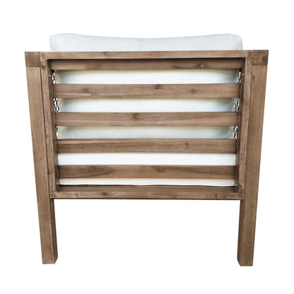 TK Classics Outdoor Acacia Club Chair with Black Wicker and Cushions