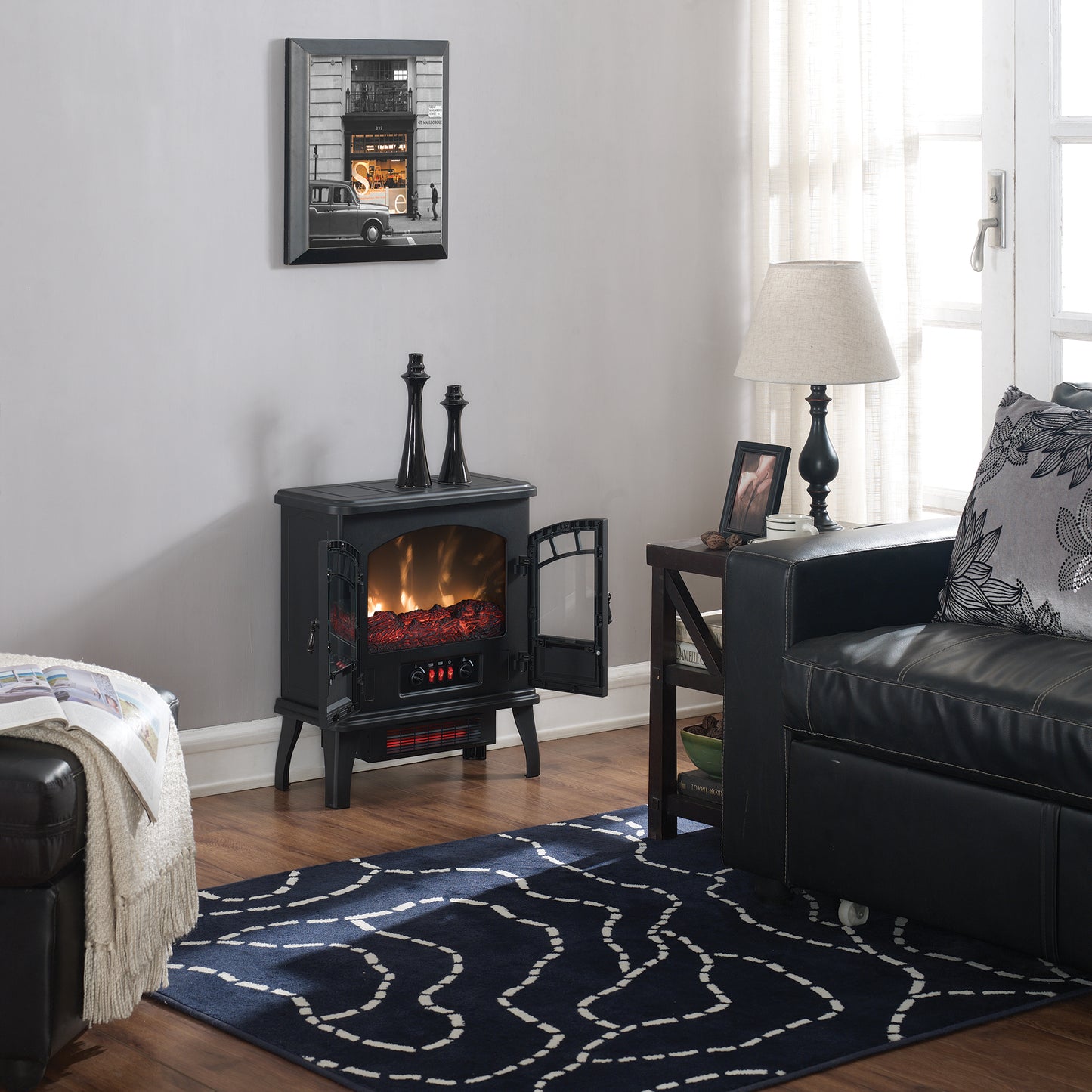 duraflame®  Infrared Quartz Electric Stove Heater, Black