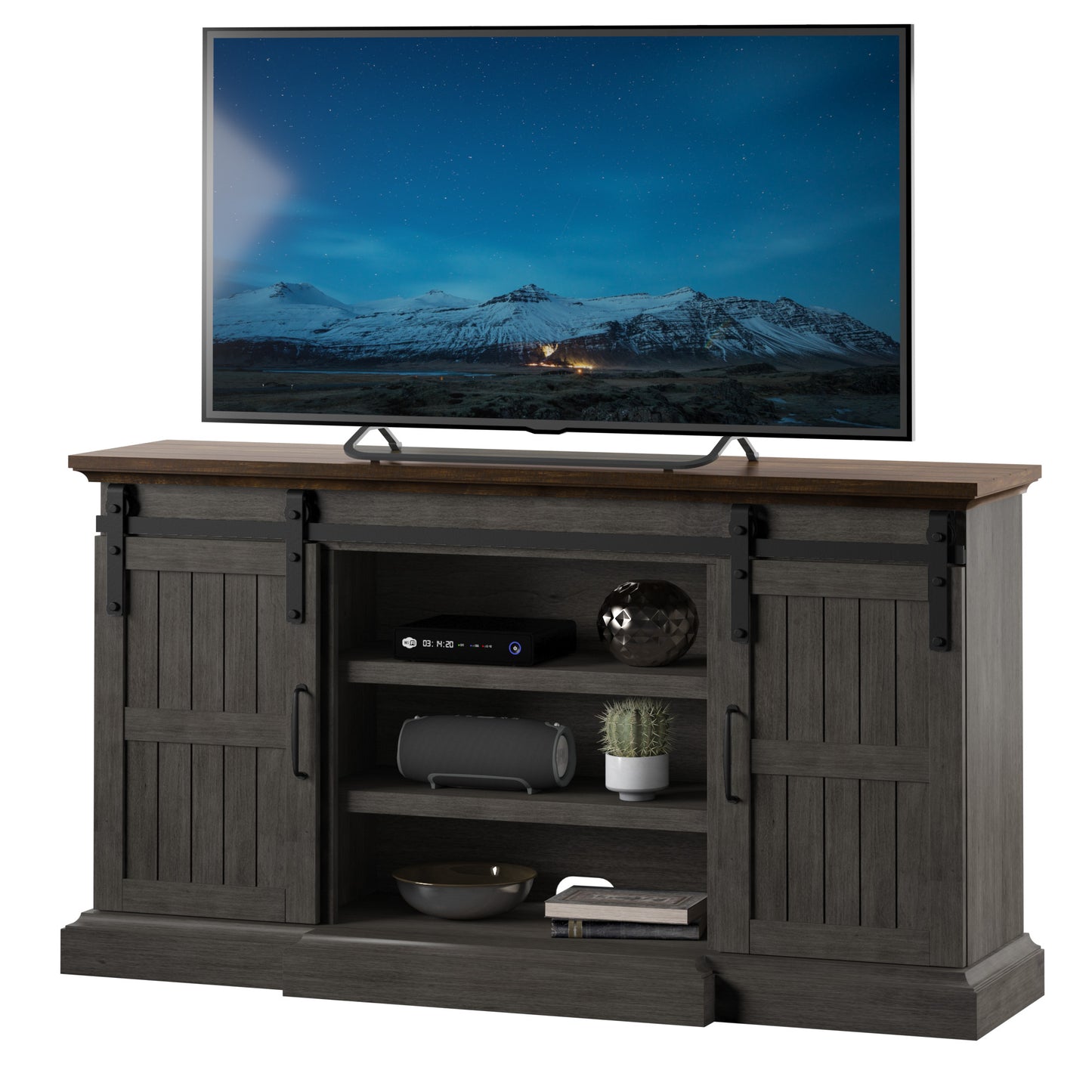 Sliding Barn Door TV Stand for TVs up to 70”