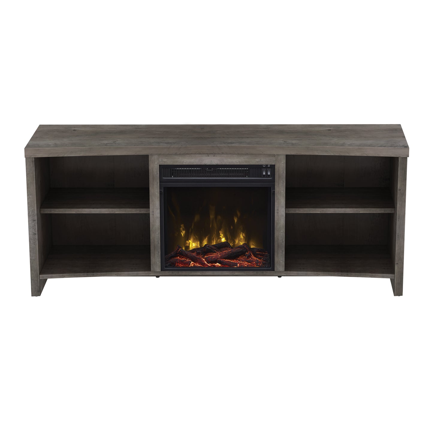 Shelter Cove TV Stand for TVs up to 65" with Electric Fireplace, Valley Pine
