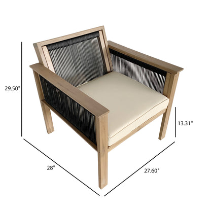 TK Classcis 3-Piece Acacia Conversation Set with 2 Armchairs