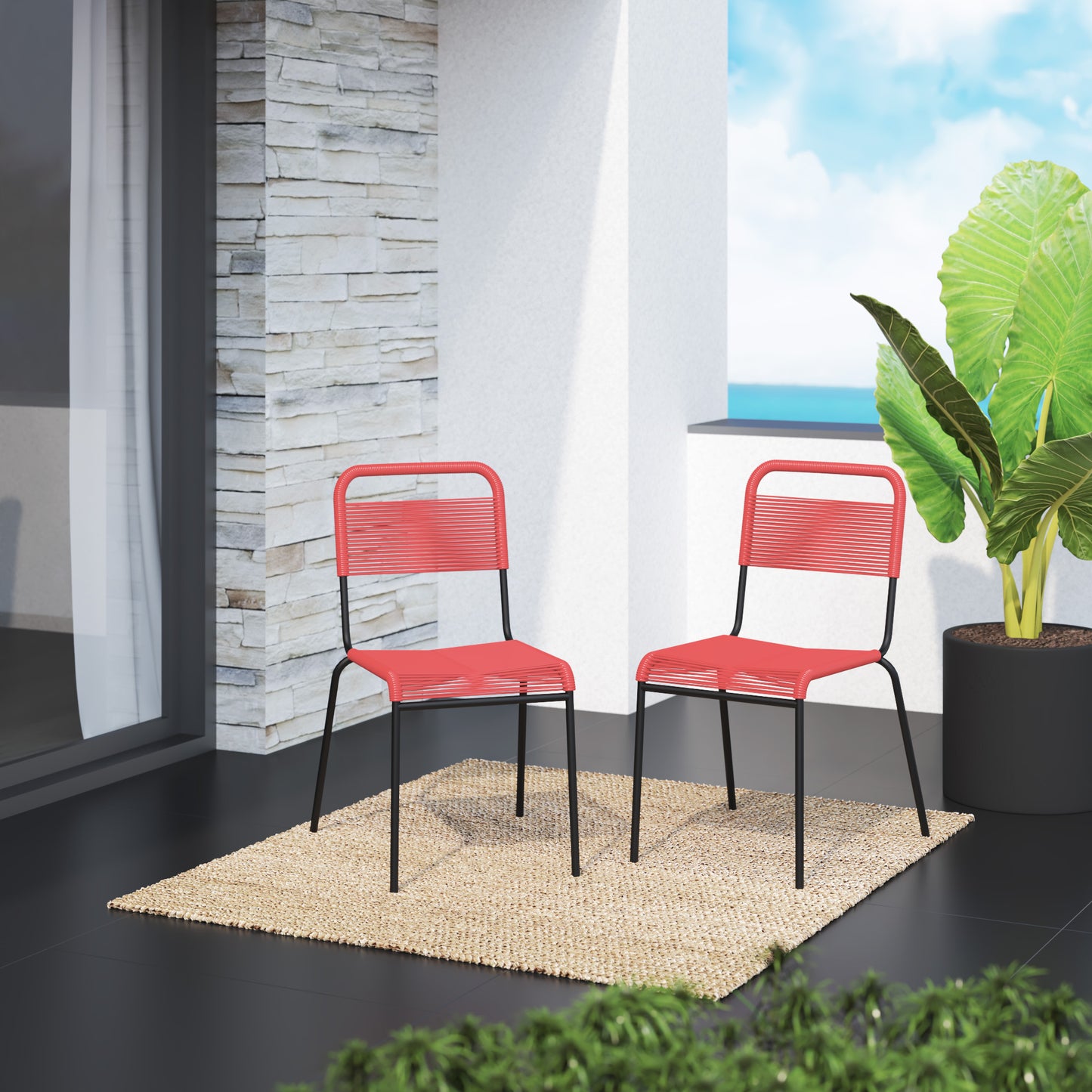 TK Classics Outdoor Dining Chairs, Set of 2