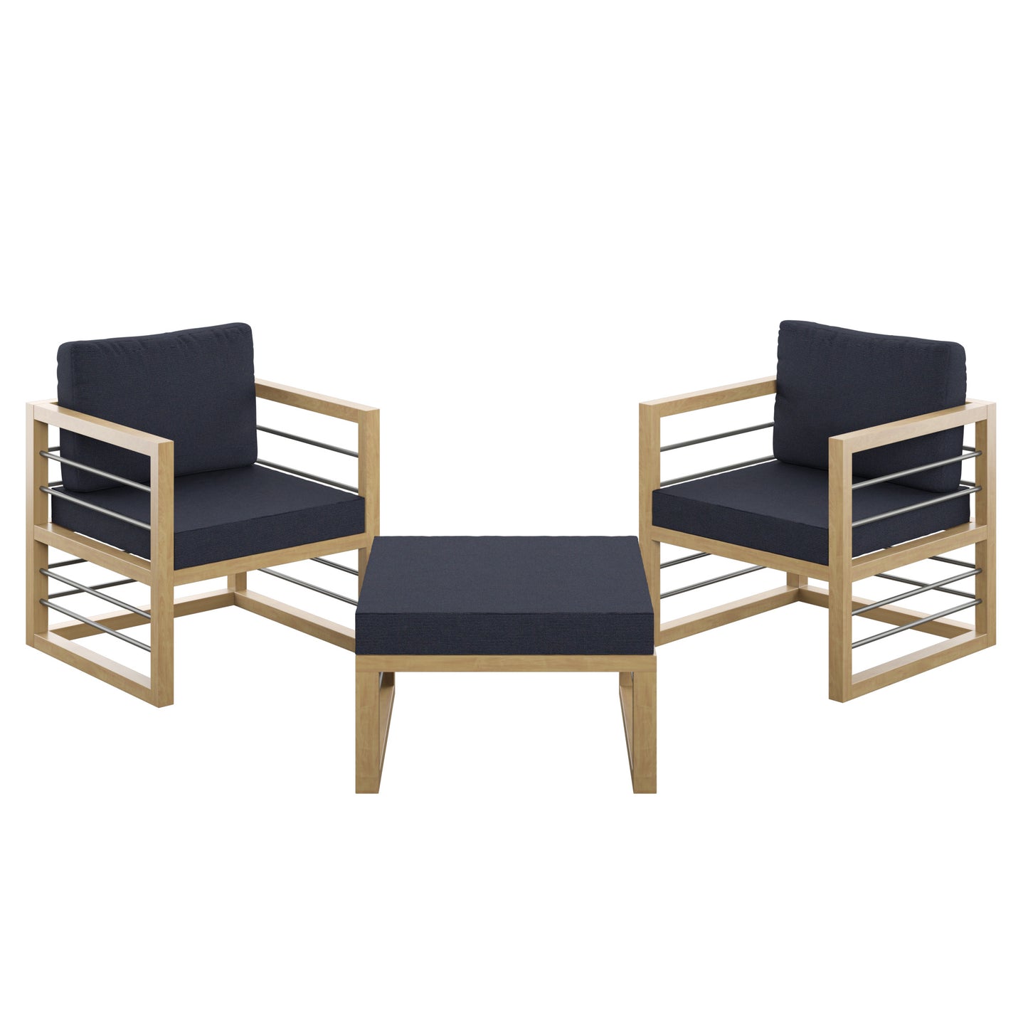 TK Classics 3 Piece Aluminum Outdoor Conversation Set