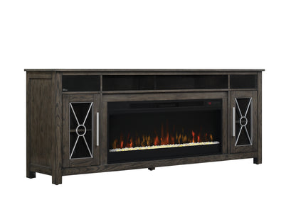 Heathrow TV Stand with Two Speakers for TVs up to 80”, Tifton Oak (Electric Fireplace sold separately)
