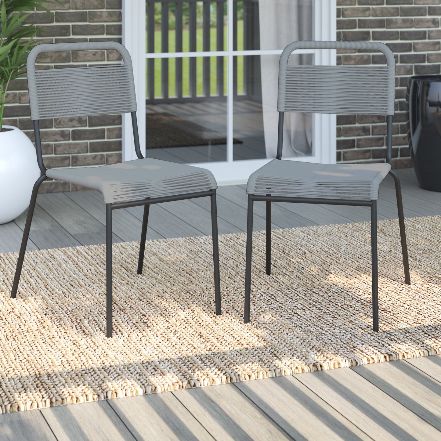 TK Classics Outdoor Dining Chairs, Set of 2