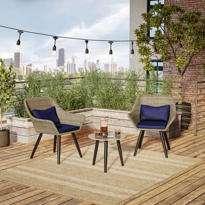 TK Classics Outdoor 3 Piece Conversation Set with Cushions