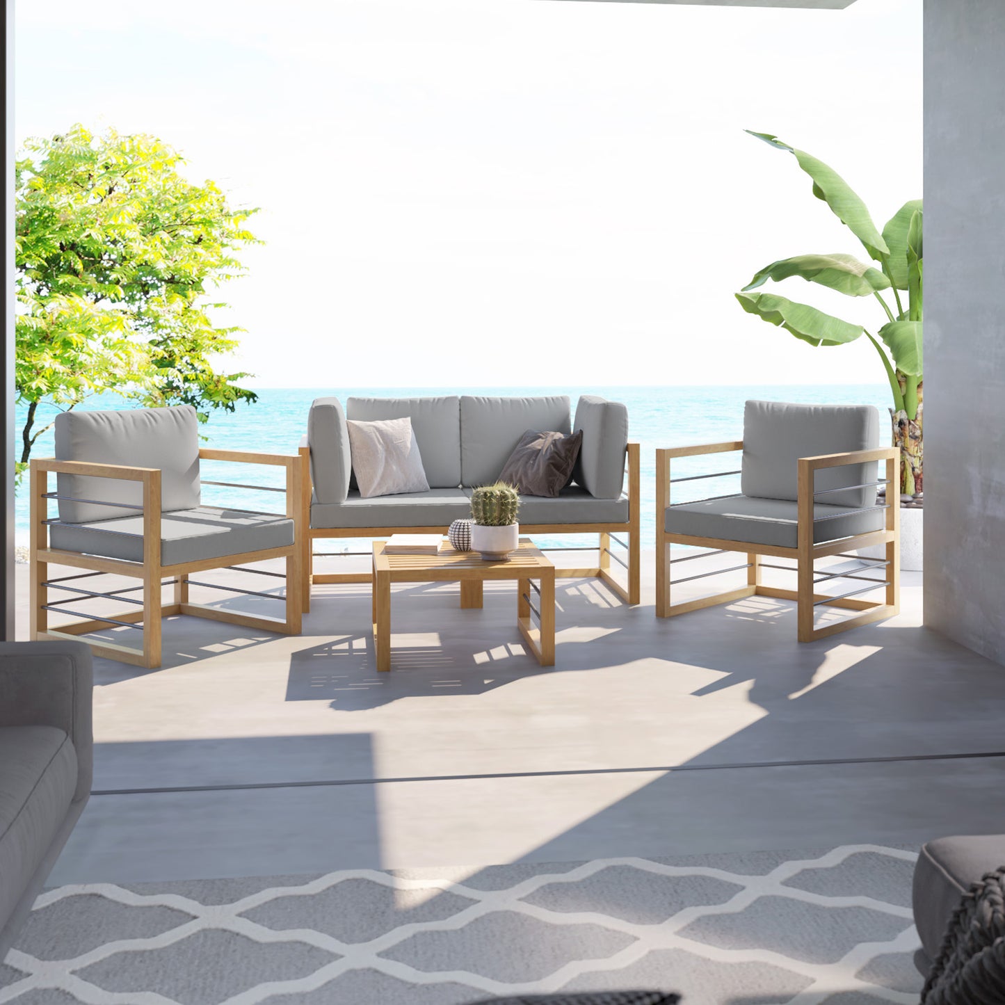 TK Classics 5 Piece Aluminum Outdoor Conversation Set