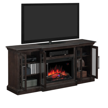 Grand TV Stand for TVs up to 80", Espresso Pine (Electric Fireplace Insert sold separately)