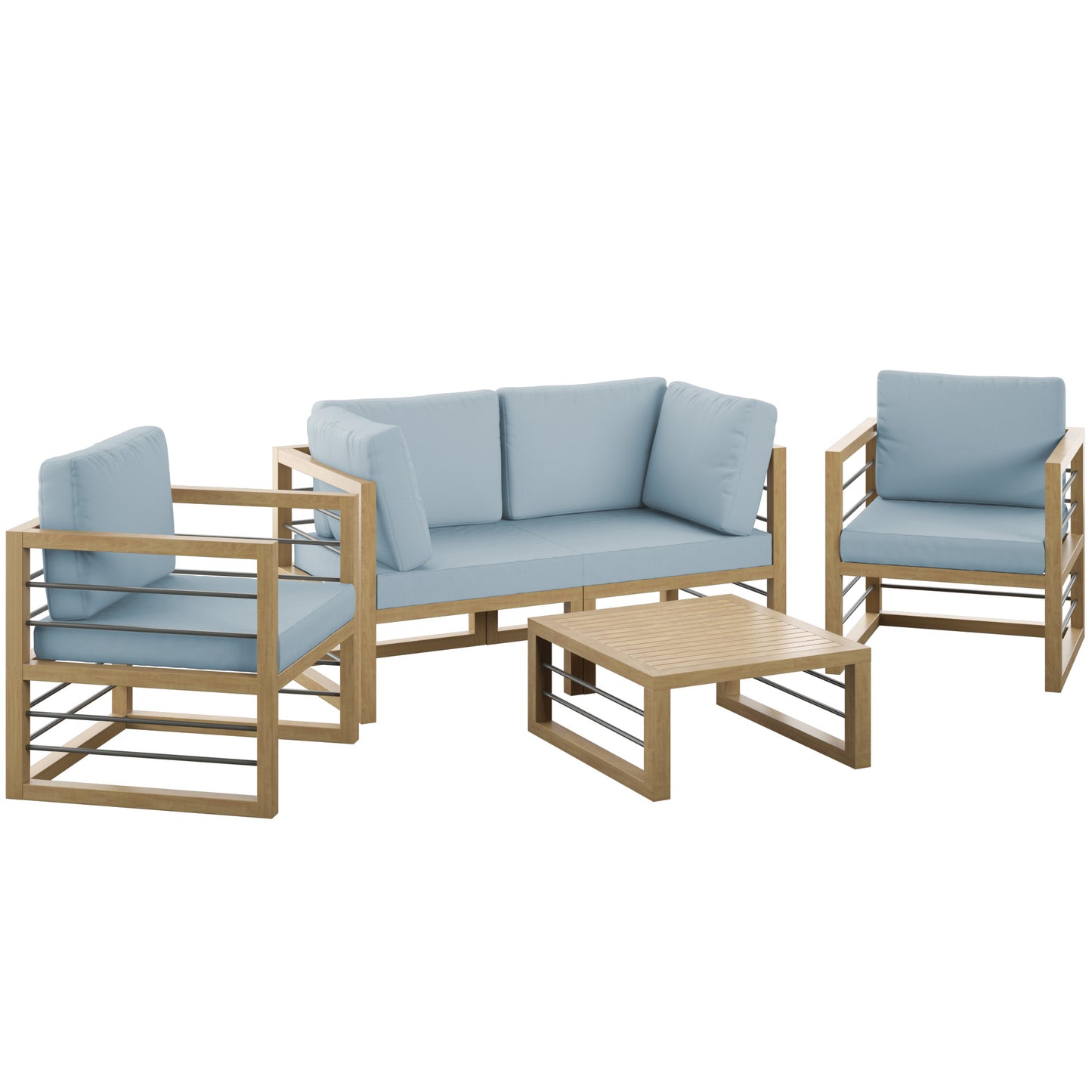 TK Classics 5 Piece Aluminum Outdoor Conversation Set