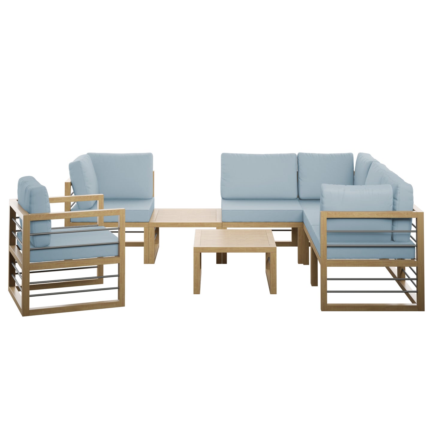 TK Classics 8 Piece Aluminum Outdoor Conversation Set