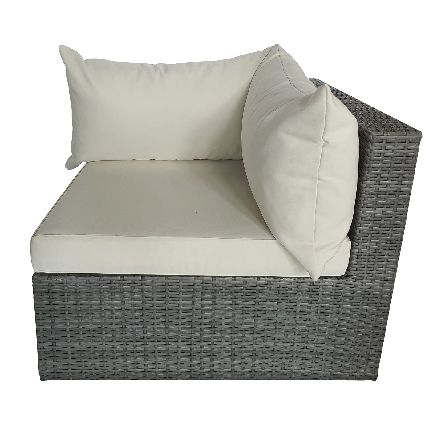 TK Classics Outdoor Corner Sofa - Dark Gray Wicker/Vanilla Cushion