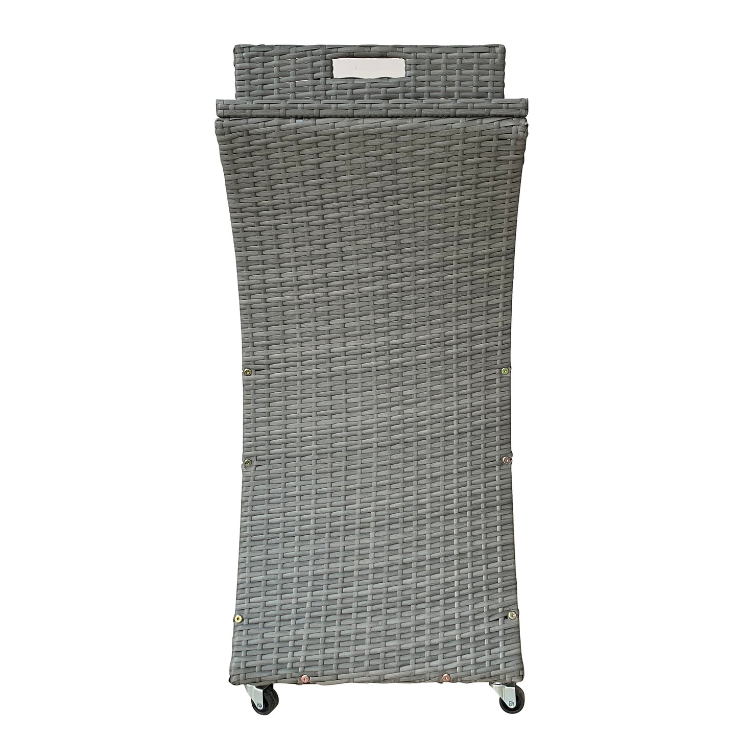 TK Classics Outdoor Wicker Bar Cart with Serving Tray