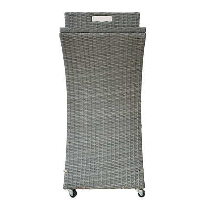 TK Classics Outdoor Wicker Bar Cart with Serving Tray