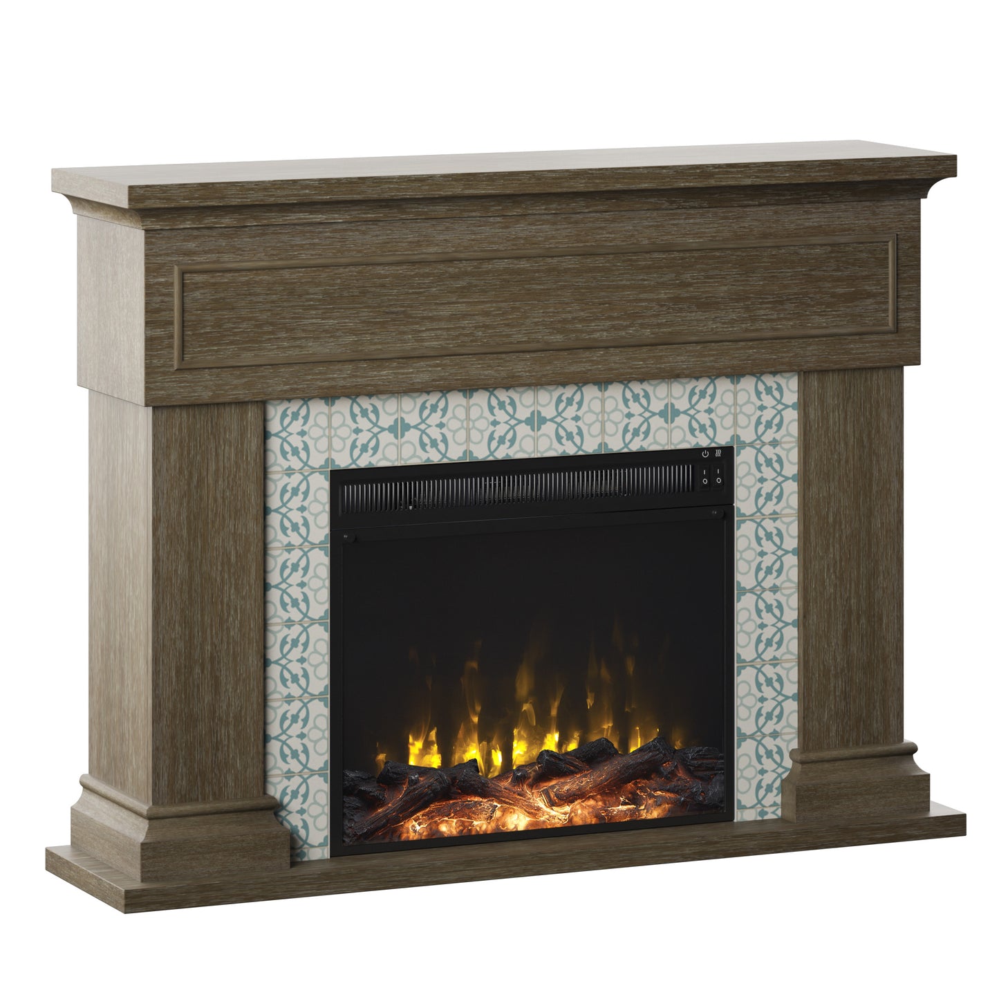 Wall Mantel Electric Fireplace with Reversible Surround