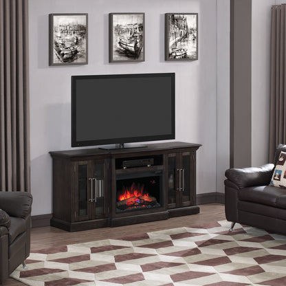 Grand TV Stand for TVs up to 80", Espresso Pine (Electric Fireplace Insert sold separately)