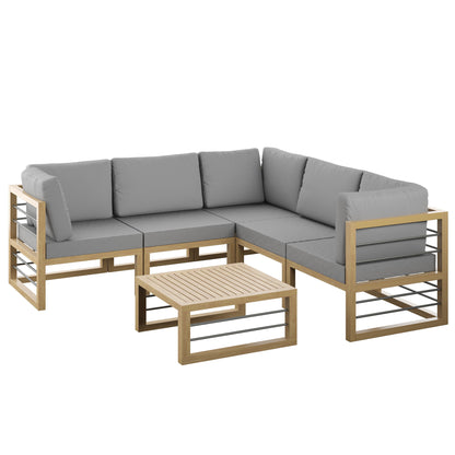 TK Classics 6 Piece Aluminum Outdoor Conversation Set