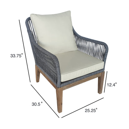 TK Classics Set of 2 Outdoor Arm Chairs with Cushions