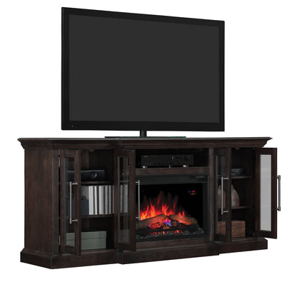 Grand TV Stand for TVs up to 80", Espresso Pine (Electric Fireplace Insert sold separately)