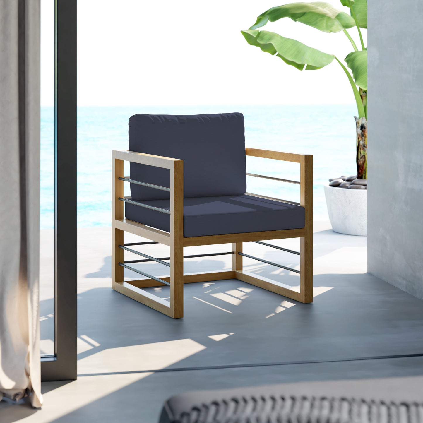 TK Classics Aluminum Outdoor Club Chair with Cushions