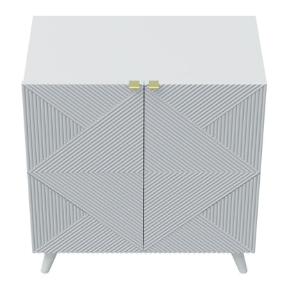 Accent Cabinet with Geometric Pattern Doors