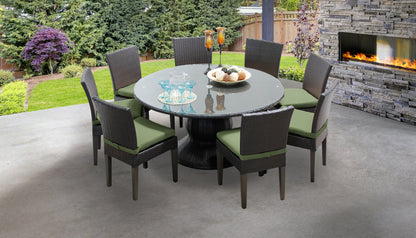 Napa 9 Piece Round Outdoor Patio Wicker Dining Set with Cushions