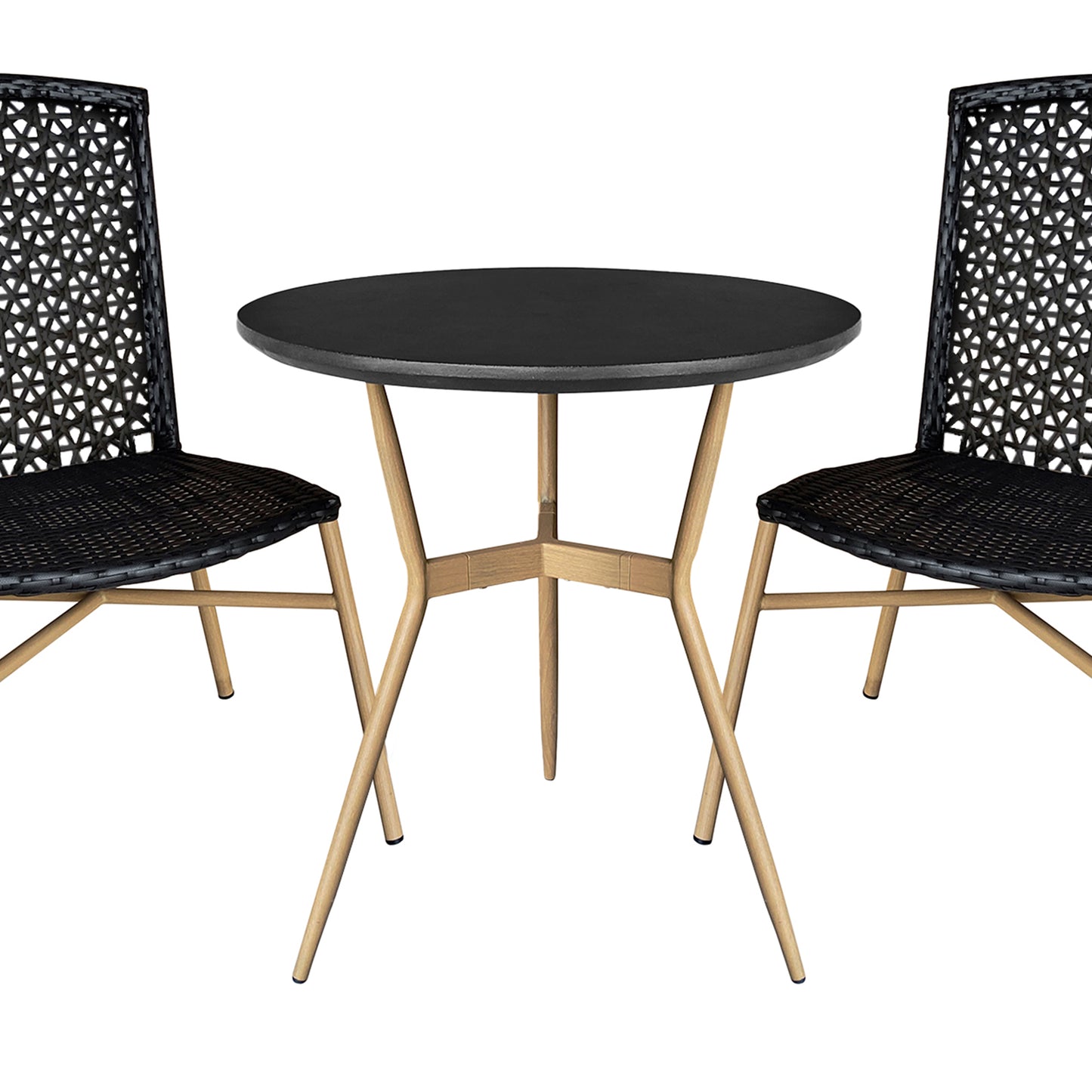 TK Classics 3 Piece Outdoor Dining Set with Tapered Legs