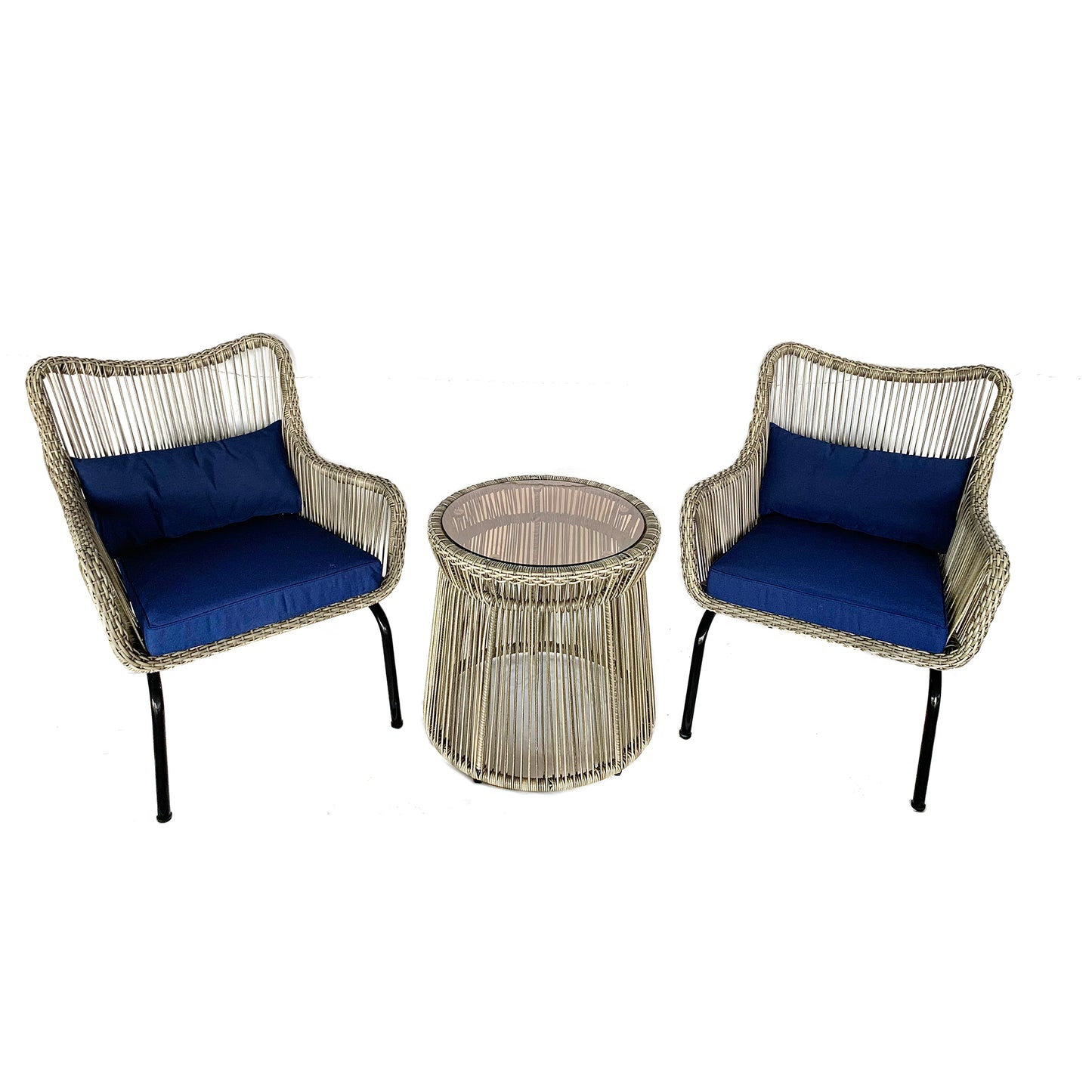 TK Classics 3-Piece Outdoor Conversation Set with Cushions