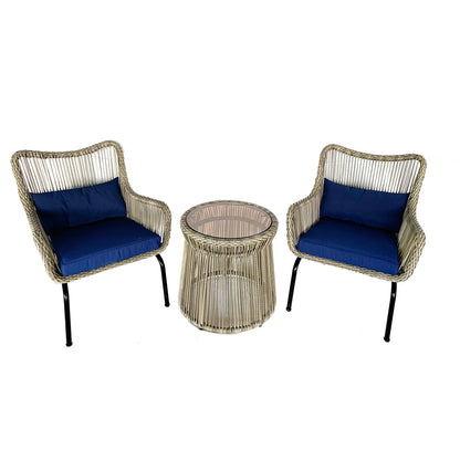 TK Classics 3-Piece Outdoor Conversation Set with Cushions