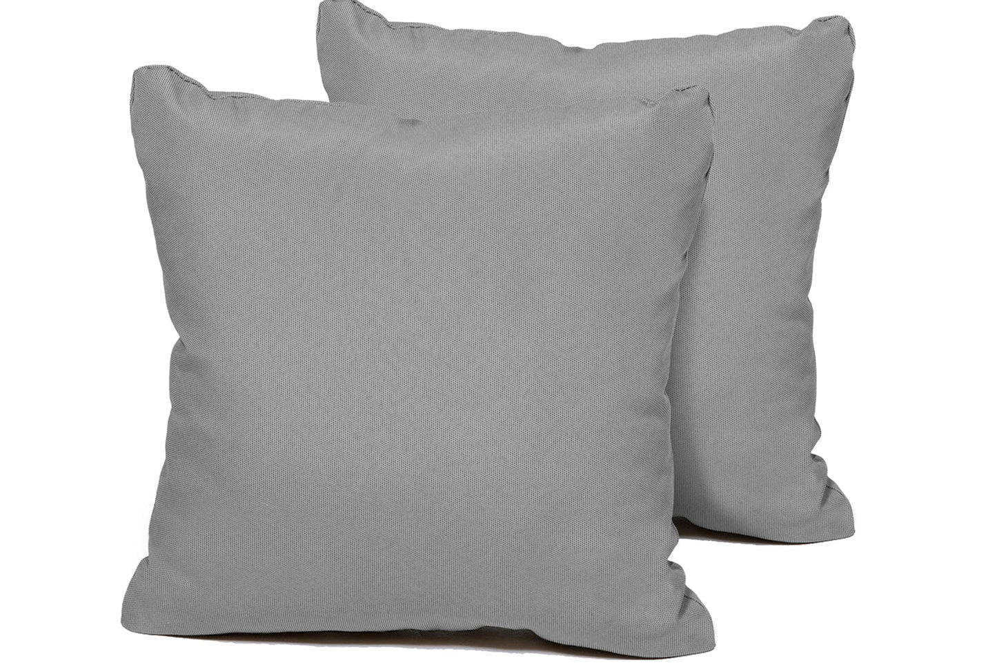 Two gray pillows on a white background