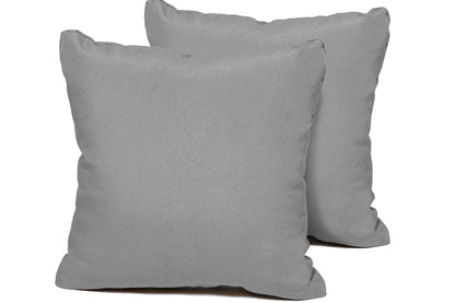 Two gray pillows on a white background