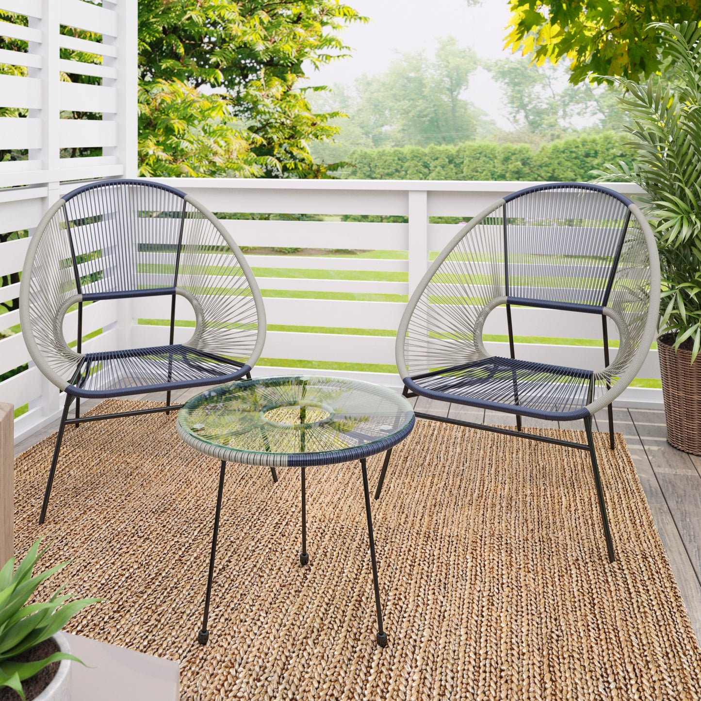 TK Classics Outdoor 3 Piece Outdoor Conversation Set